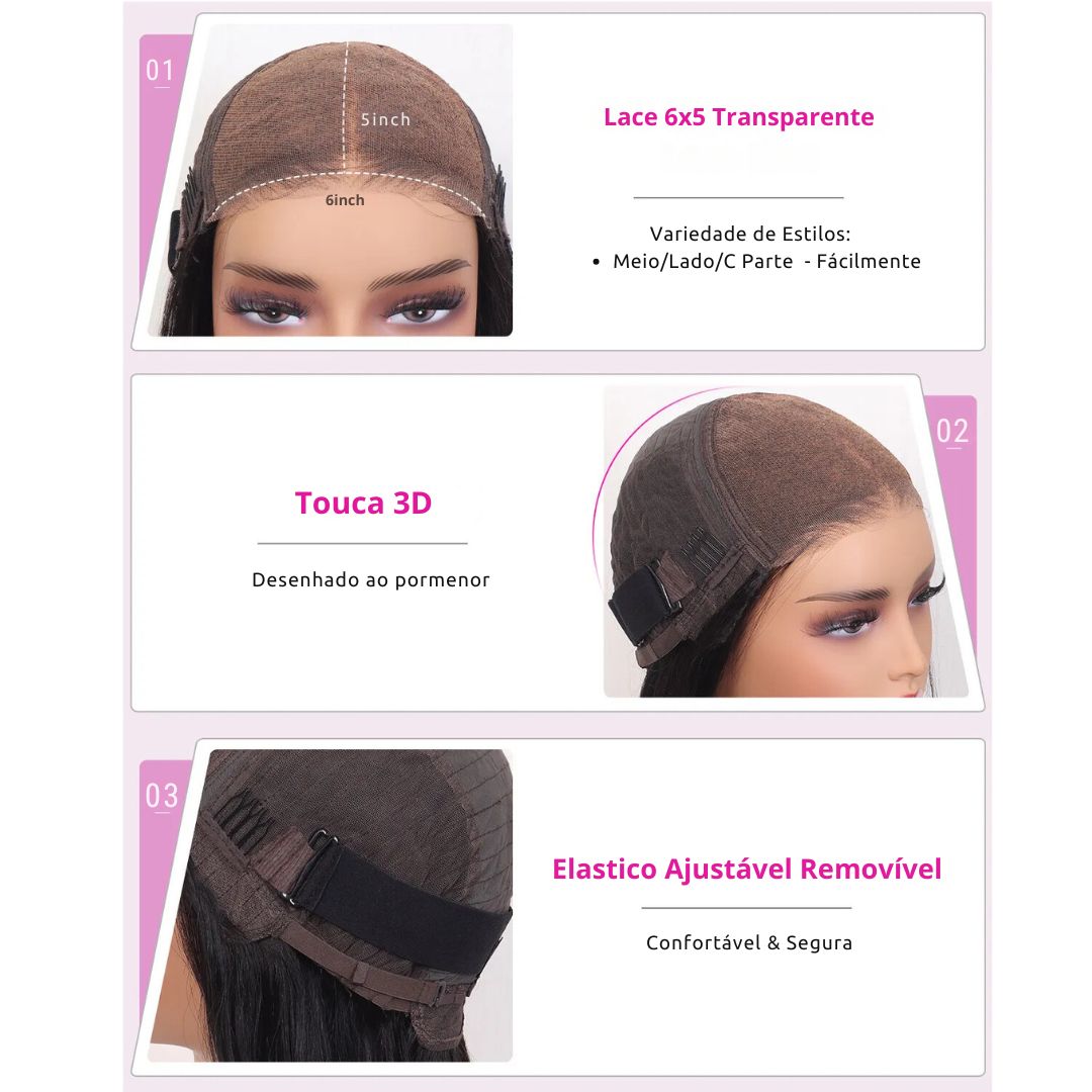 Jane - Peruca Ondas d’Água Volumosas sem Cola